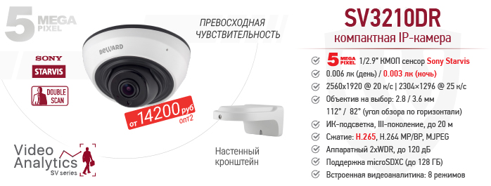 Новинка! 5 Мп IP-камера SV3210DR с сенсором Starvis
