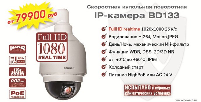 НОВИНКА ! Скоростная купольная BD133 - FullHD реального времени