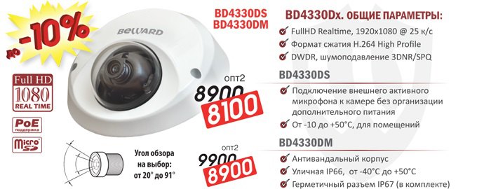 Снижение цен на IP-камеры BD4330DS и BD4330DM