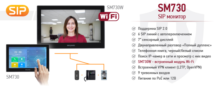 Новинка! IP-видеомонитор SM730