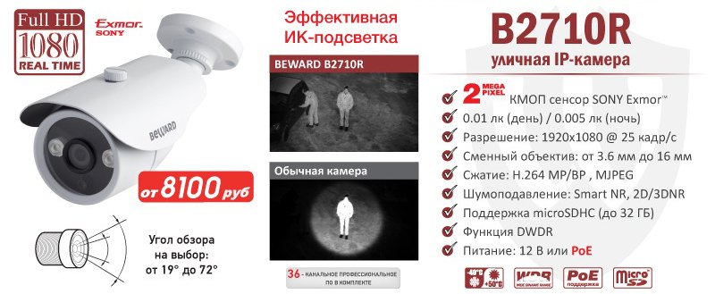 Новинка! 2 Мп IP-камера BEWARD B2710R
