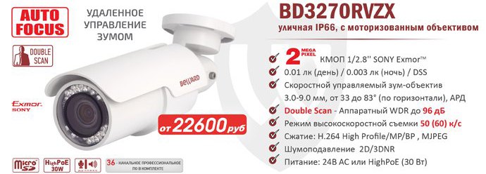 Новинка! 2Мп IP-камера BD3270RVZX c моторизованным объективом
