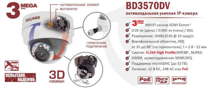 Новинка! Антивандальная уличная IP-камера BEWARD BD3570DV