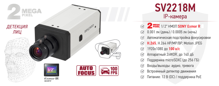 Новинка! IP-камера SV2218M для скоростной съемки и с встроенной видеоаналитикой