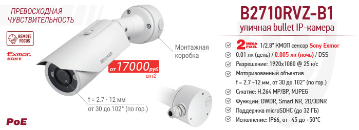 Новинка! 2 Мп уличная IP-камера B2710RVZ-B1