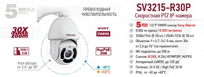 5 Мп PTZ камера SV3215-R30P