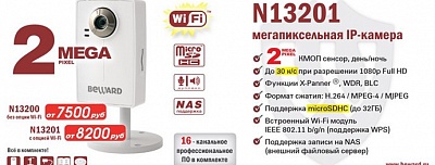 НОВИНКА ! Беспроводная 2-мегапиксельная IP-камера N13201 FullHD realtime