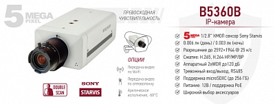 Новинка! 5 Мп IP-камера Beward B5360B с сенсором Starvis