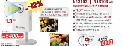 Снижение цен на 1.3 Мп IP-камеры N13102 и N13103