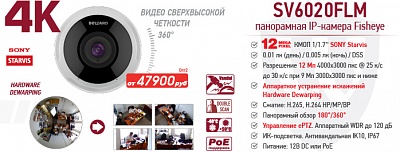Рекомендуем! 12 Мп (4К) антивандальная Fisheye IP-камера SV6020FLM