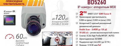 Новинка! IP-камера BD5260 с высокочувствительным сенсором Exmor R