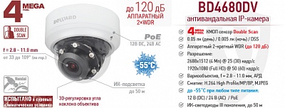 Рекомендуем! 4 Мп антивандальная купольная IP-камера BD4680DV