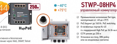 Новинка! Управляемый коммутатор STWP-08HP4