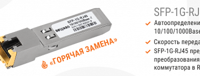 Новинка! SFP-модуль SFP-1G-RJ45 Beward
