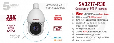 Рекомендуем! Скоростная PTZ IP-камера SV3217-R30 с детекцией лиц и встроенной видеоаналитикой